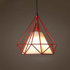 Contemporary Industrial Triangle Cone Prismatic Fabric Iron 1-Light Pendant Light For Living Room