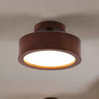 Modern Simplicity Round Acrylic Rubberwood LED Semi-flush Mount Ceiling Light for Bedroom