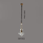 Contemporary Industrial Round Triangle Cone Ring Crystal Glass Iron Leather 1-Light Pendant Light For Living Room