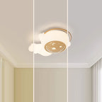 Modern Art Deco Kids Astronaut Spaceman PE Iron LED Flush Mount Ceiling Light For Living Room