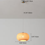 Traditional Chinese Round Citrus Orb Bamboo Iron 1-Light Pendant Light For Living Room