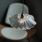Contemporary Scandinavian Flowers Petals Irregular Round Glass Iron 1-Light Pendant Light For Living Room