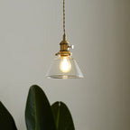 Contemporary Nordic Cylinder Ball Bowl Glass Brass 1-light Pendant Light for Living Room