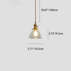 Contemporary Nordic Cylinder Ball Bowl Glass Brass 1-light Pendant Light for Living Room
