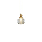 Contemporary Nordic Cylinder Ball Bowl Glass Brass 1-light Pendant Light for Living Room