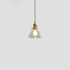 Contemporary Nordic Cylinder Ball Bowl Glass Brass 1-light Pendant Light for Living Room