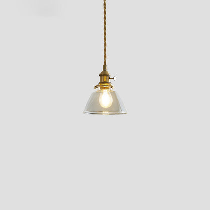 Contemporary Nordic Cylinder Ball Bowl Glass Brass 1-light Pendant Light for Living Room