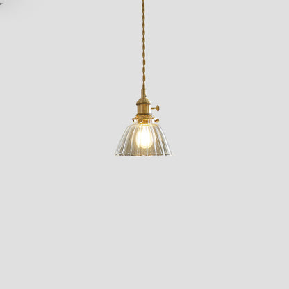 Contemporary Nordic Cylinder Ball Bowl Glass Brass 1-light Pendant Light for Living Room