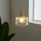 Contemporary Nordic Cylinder Ball Bowl Glass Brass 1-light Pendant Light for Living Room
