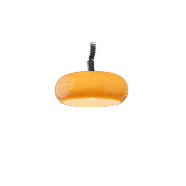 Modern Minimalist Round Mushroom Drum Glass Iron 1-Light Pendant Light For Living Room