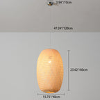 Traditional Chinese Winter Melon Flying Saucer Gourd Round Bamboo Iron 1-light Pendant Light for Living Room BulbSquare