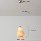 Traditional Chinese Winter Melon Flying Saucer Gourd Round Bamboo Iron 1-light Pendant Light for Living Room BulbSquare