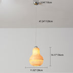 Traditional Chinese Winter Melon Flying Saucer Gourd Round Bamboo Iron 1-light Pendant Light for Living Room BulbSquare