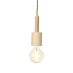 Modern Simplicity Triangle Cylinder Round Glass Wood Iron 1-Light Pendant Light For Living Room