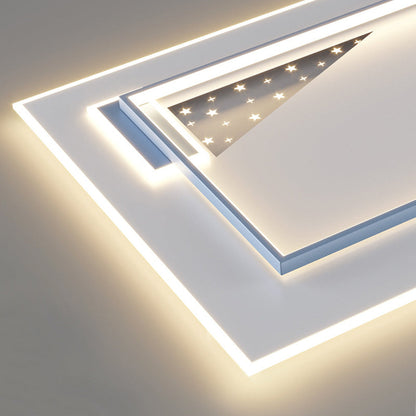 Modern Simplicity Square Round Rectangle Acrylic Iron LED Flush Mount Ceiling Light For Living Room