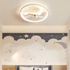 Lumendat Modern Minimalist Kids Astronaut Planet Round Acrylic Resin Iron LED Flush Mount Ceiling Light For Bedroom Lumendat