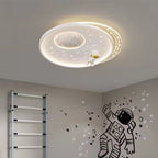 Lumendat Modern Minimalist Kids Astronaut Planet Round Acrylic Resin Iron LED Flush Mount Ceiling Light For Bedroom Lumendat