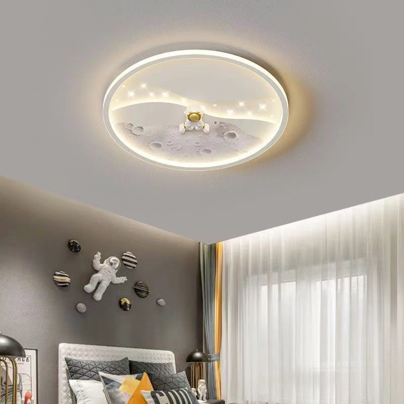 Lumendat Modern Minimalist Kids Astronaut Planet Round Acrylic Resin Iron LED Flush Mount Ceiling Light For Bedroom Lumendat