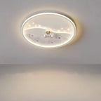 Lumendat Modern Minimalist Kids Astronaut Planet Round Acrylic Resin Iron LED Flush Mount Ceiling Light For Bedroom Lumendat