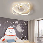 Lumendat Modern Minimalist Kids Astronaut Planet Round Acrylic Resin Iron LED Flush Mount Ceiling Light For Bedroom Lumendat
