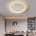 Lumendat Modern Minimalist Kids Astronaut Planet Round Acrylic Resin Iron LED Flush Mount Ceiling Light For Bedroom Lumendat