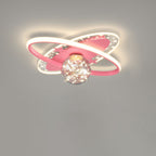 Contemporary Scandinavian Crescent Star Oval Orb Glass Aluminum Iron LED Flush Mount Ceiling Light For Bedroom