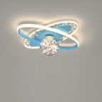 Contemporary Scandinavian Crescent Star Oval Orb Glass Aluminum Iron LED Flush Mount Ceiling Light For Bedroom