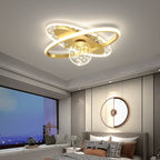 Contemporary Scandinavian Crescent Star Oval Orb Glass Aluminum Iron LED Flush Mount Ceiling Light For Bedroom