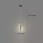 Contemporary Scandinavian Curved Long Strip Acrylic Iron LED Pendant Light For Living Room
