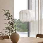 Traditional French Apple Round Fabric Iron 1-Light Pendant Light For Living Room