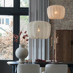 Traditional French Apple Round Fabric Iron 1-Light Pendant Light For Living Room