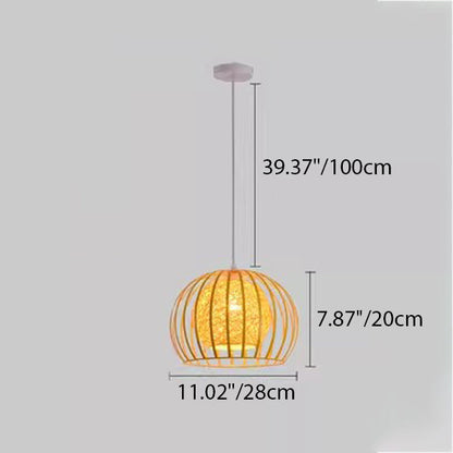 Modern Minimalist Round Hollowed Out Sesame Ball Iron 1-light Pendant Light for Living Room