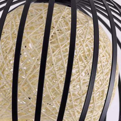 Modern Minimalist Round Hollowed Out Sesame Ball Iron 1-light Pendant Light for Living Room