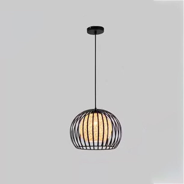 Modern Minimalist Round Hollowed Out Sesame Ball Iron 1-light Pendant Light for Living Room