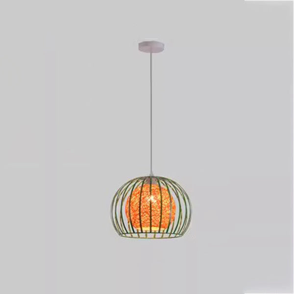 Modern Minimalist Round Hollowed Out Sesame Ball Iron 1-light Pendant Light for Living Room