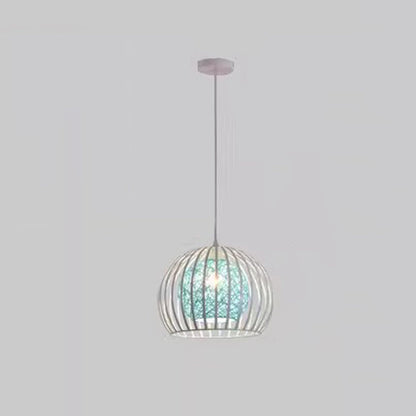 Modern Minimalist Round Hollowed Out Sesame Ball Iron 1-light Pendant Light for Living Room