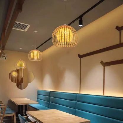 Modern Minimalist Round Hollowed Out Sesame Ball Iron 1-light Pendant Light for Living Room