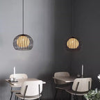 Modern Minimalist Round Hollowed Out Sesame Ball Iron 1-light Pendant Light for Living Room