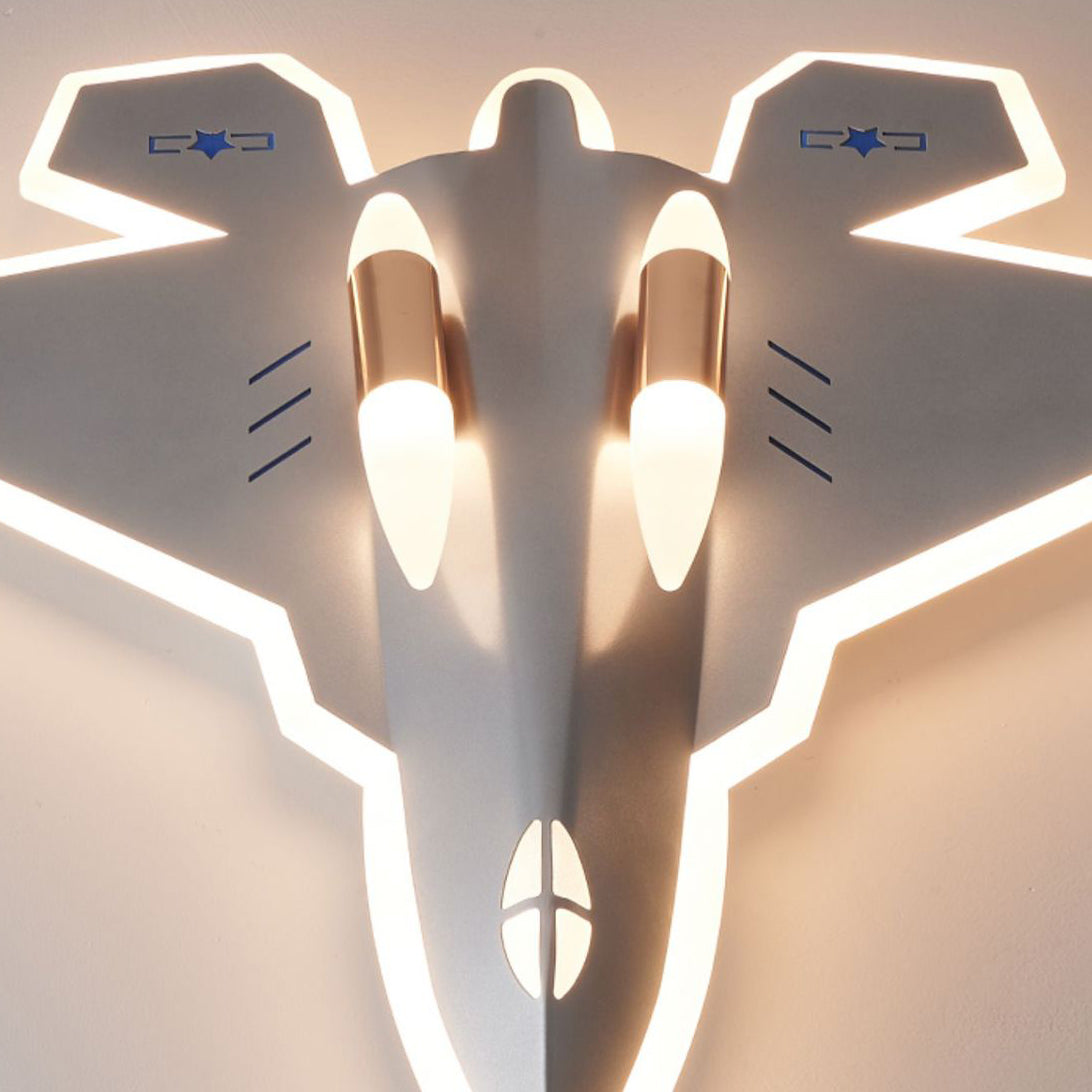 Lumendat Modern Art Deco Kids Fighter Jets Airplanes Acrylic Iron LED Mount Ceiling Light For Living Room Lumendat