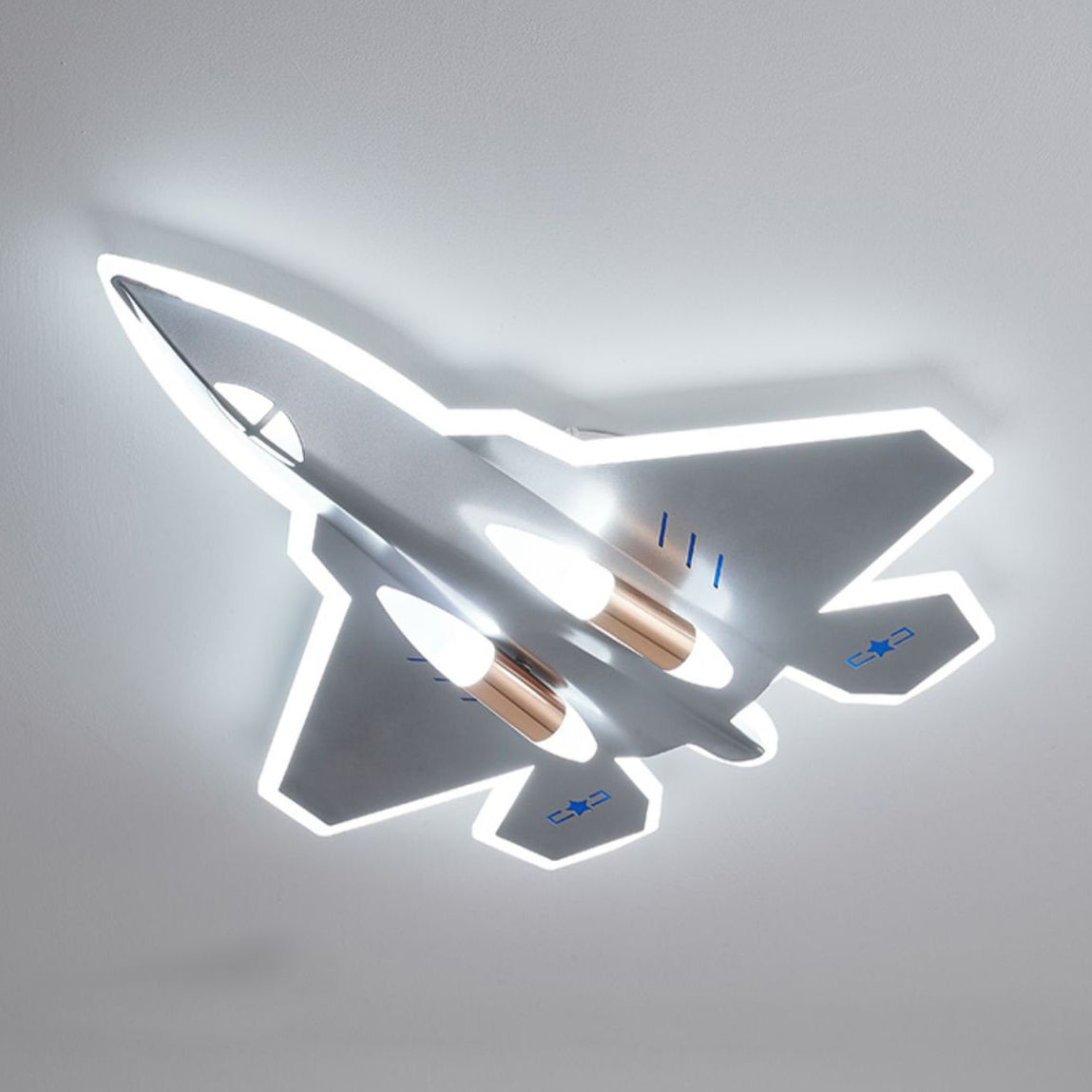 Lumendat Modern Art Deco Kids Fighter Jets Airplanes Acrylic Iron LED Mount Ceiling Light For Living Room Lumendat