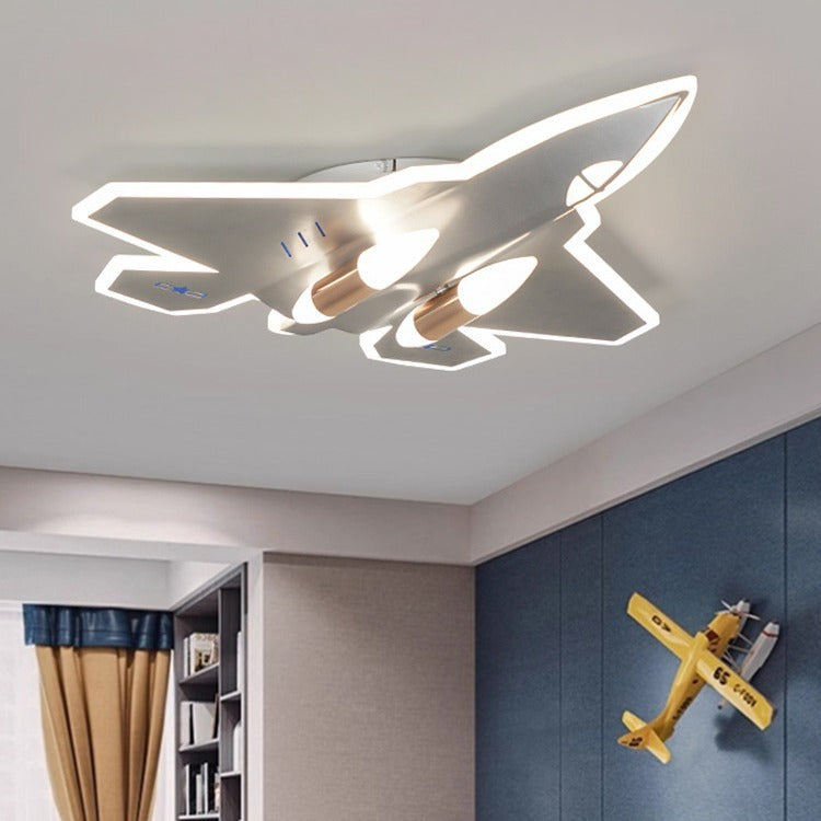 Lumendat Modern Art Deco Kids Fighter Jets Airplanes Acrylic Iron LED Mount Ceiling Light For Living Room Lumendat
