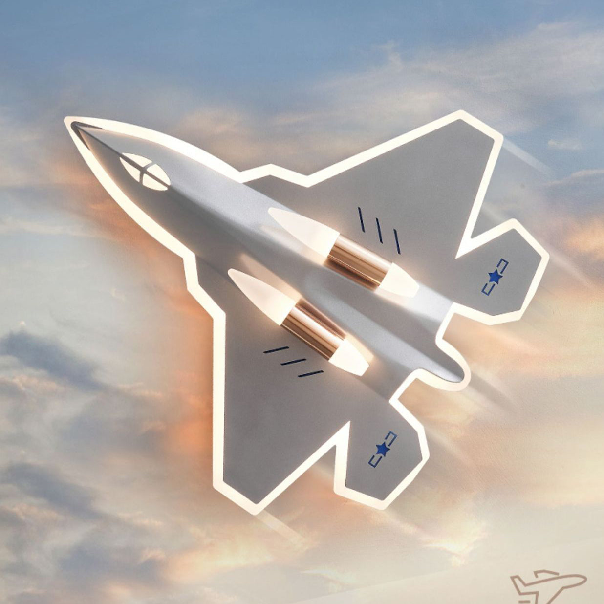 Lumendat Modern Art Deco Kids Fighter Jets Airplanes Acrylic Iron LED Mount Ceiling Light For Living Room Lumendat