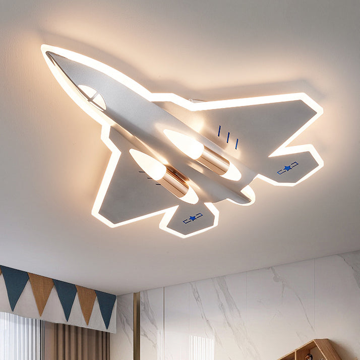 Lumendat Modern Art Deco Kids Fighter Jets Airplanes Acrylic Iron LED Mount Ceiling Light For Living Room Lumendat