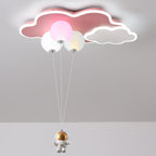 Modern Minimalist Kids Balloon Cloud Astronaut PE Acrylic Hardware LED Mount Ceiling Light For Living Room