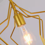 Contemporary Industrial Pentagram Round Hollowed Out Iron 1-Light Pendant Light For Living Room