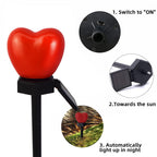 Modern Simplicity Heart Shape Solar Waterproof ABS Plastic LED Outdoor Ground Plug Light For Garden Lumendat