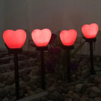 Modern Simplicity Heart Shape Solar Waterproof ABS Plastic LED Outdoor Ground Plug Light For Garden Lumendat