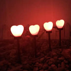 Modern Simplicity Heart Shape Solar Waterproof ABS Plastic LED Outdoor Ground Plug Light For Garden Lumendat