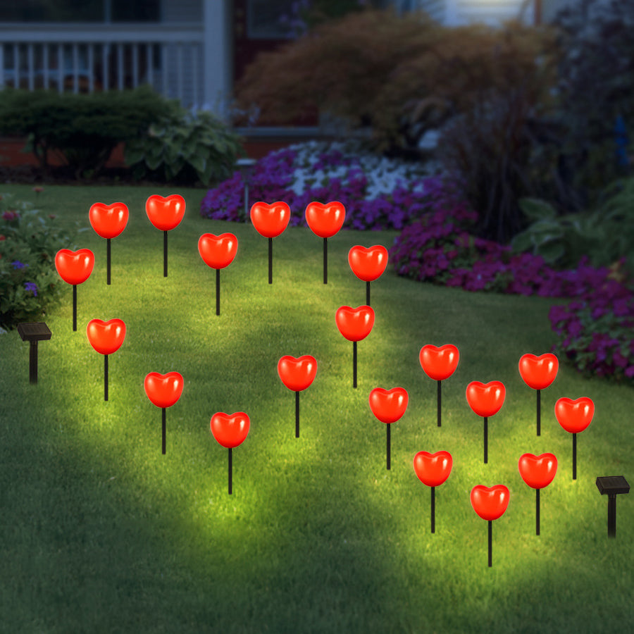 Modern Simplicity Heart Shape Solar Waterproof ABS Plastic LED Outdoor Ground Plug Light For Garden Lumendat