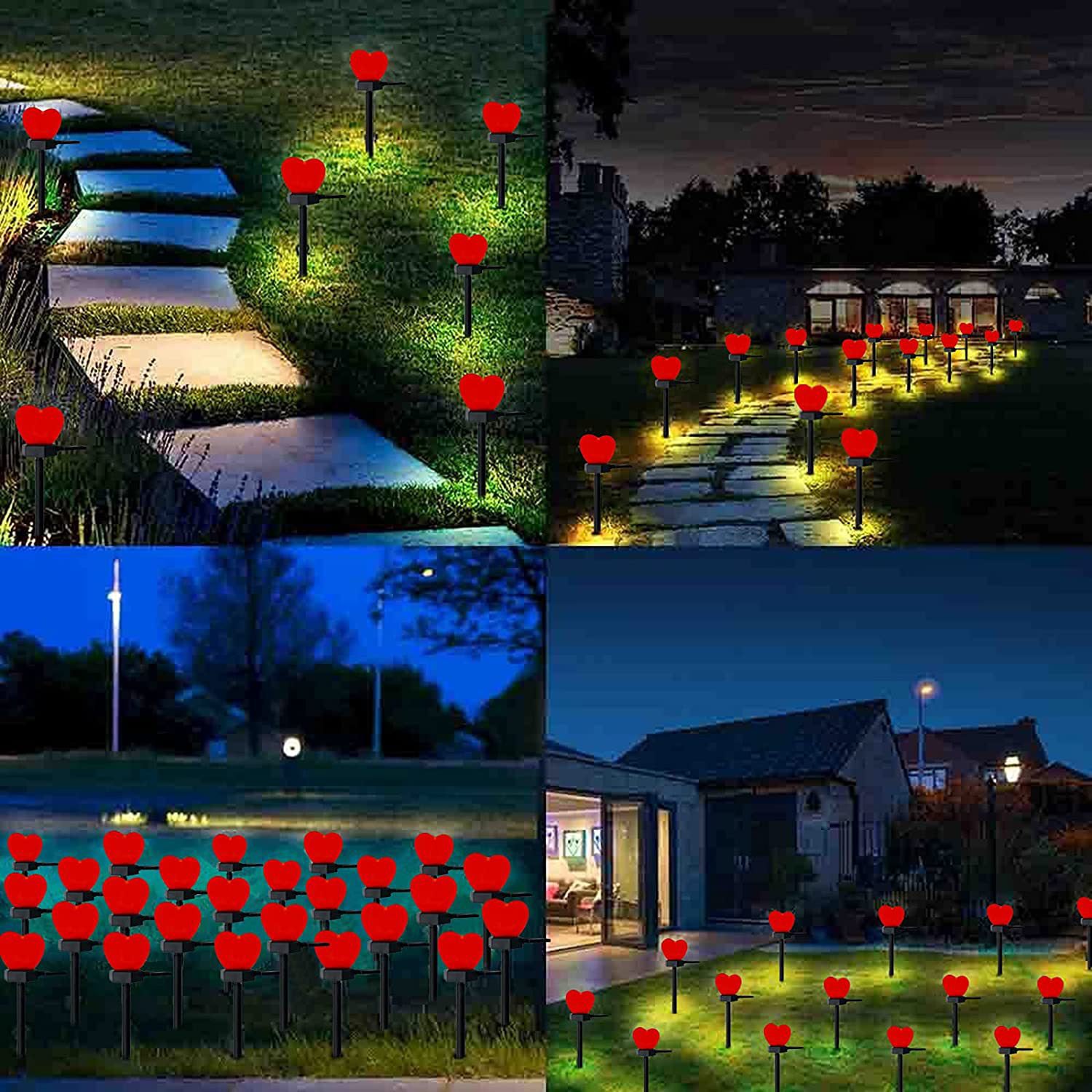Modern Simplicity Heart Shape Solar Waterproof ABS Plastic LED Outdoor Ground Plug Light For Garden Lumendat
